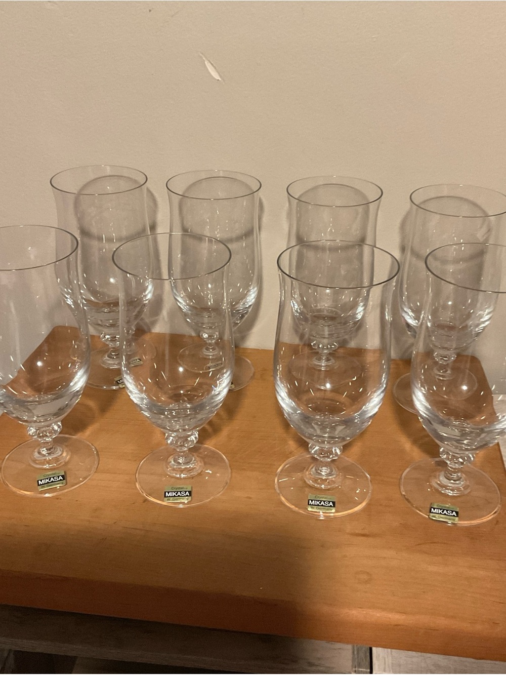 Mikasa Clear Crystal Stemmed Goblet Set - Transparent